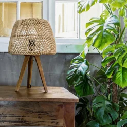 Vintage Bordslampa 'Maze' - Natur
