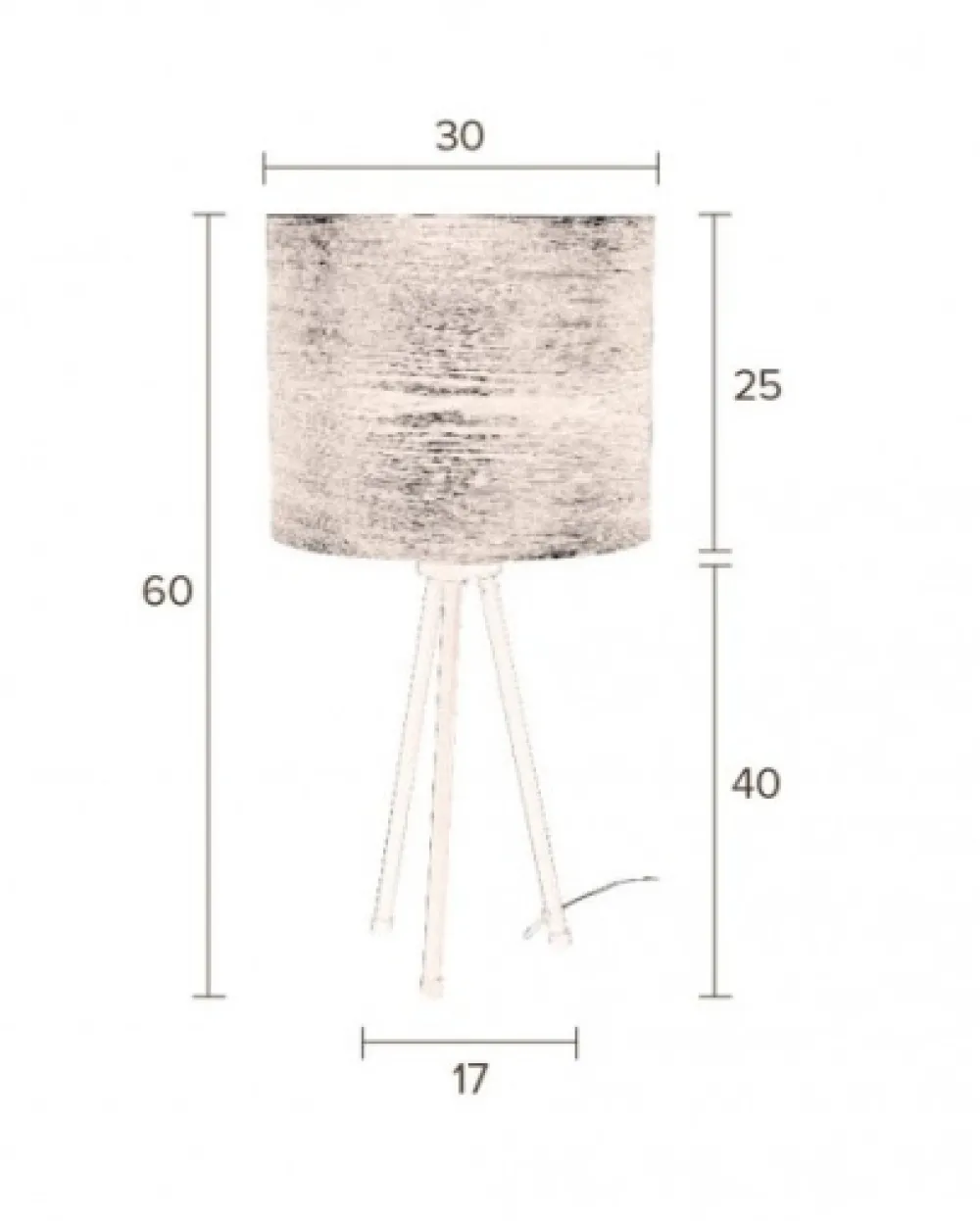 Dutchbone Bordslampa 'Woodland' - Svart/Natur