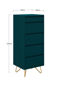 Reforma Byrå 'Elle' 45x110 - Turkos/Mässing