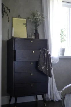 Reforma Byrå 'Prime' 5 lådor - Valnöt/Mässing