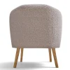 Reforma Fåtölj 'Capri' träben - Beige/Bouclé