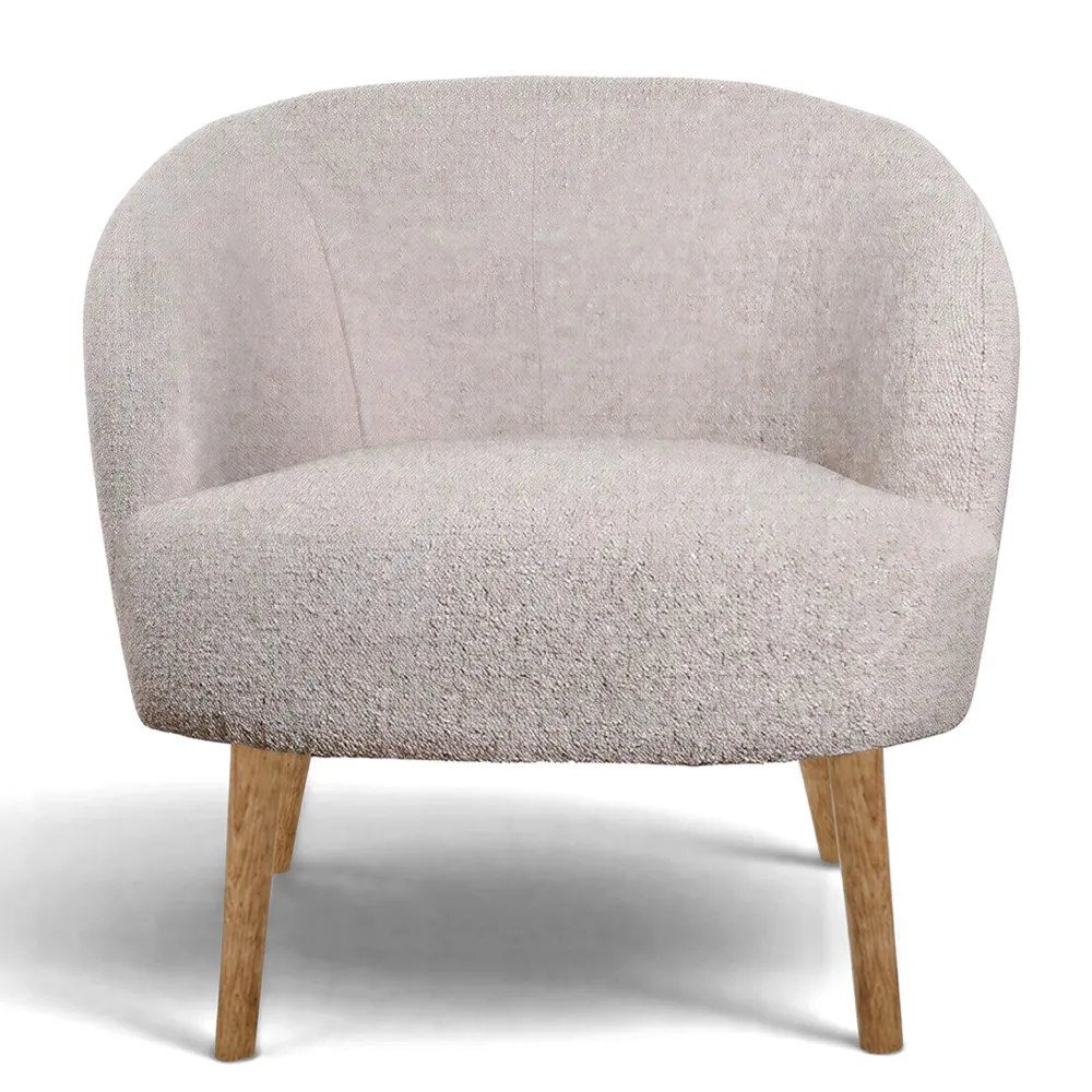 Reforma Fåtölj 'Capri' träben - Beige/Bouclé