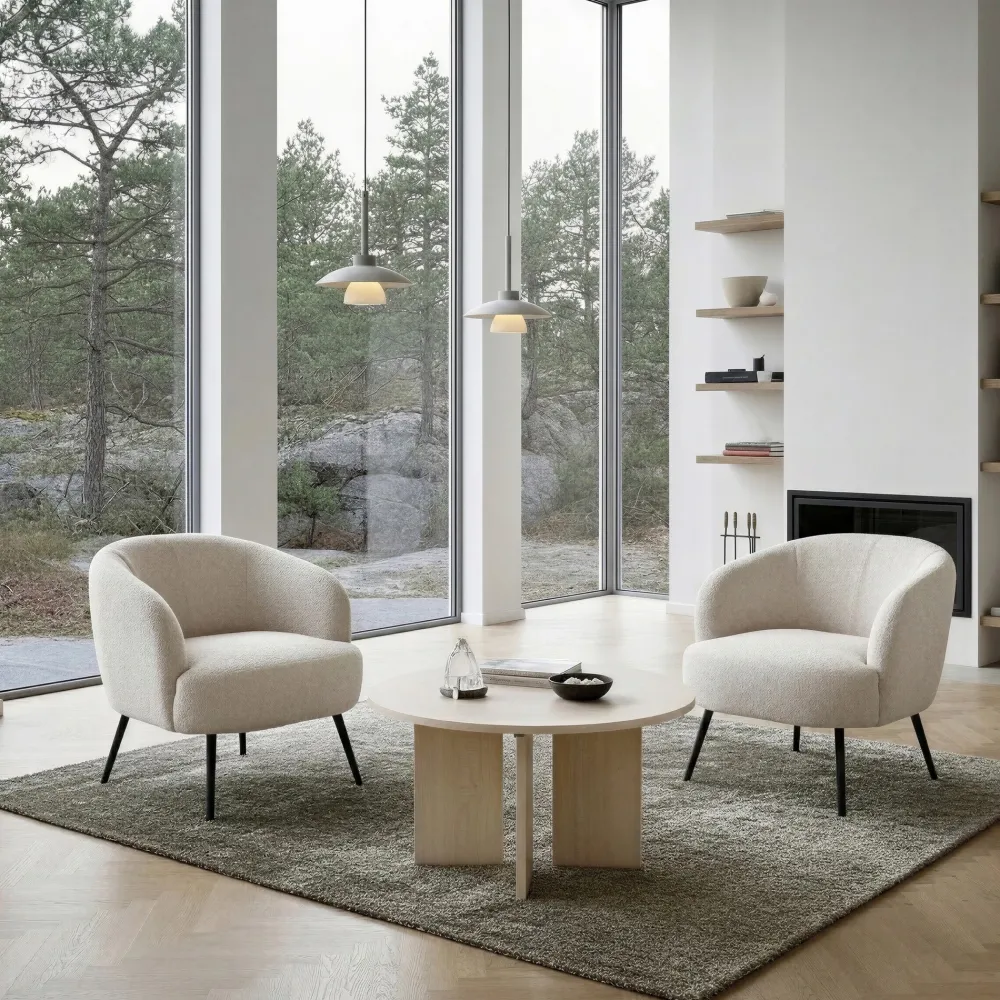 Reforma Fåtölj 'Capri' - Vit/Bouclé