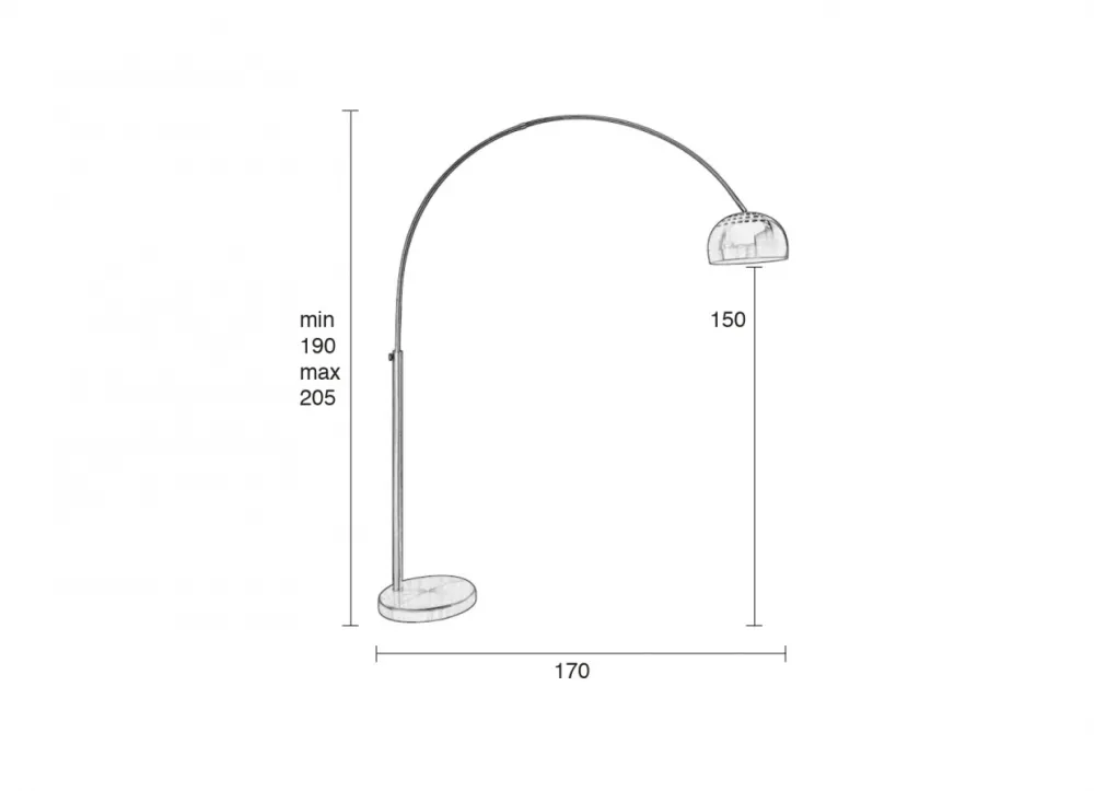 Zuiver Golvlampa 'Bow' - Koppar