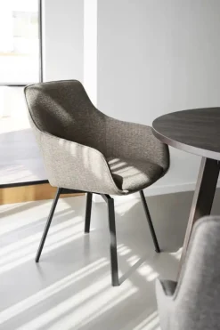 Rowico Home Karmstol 'Alison' - Mörkbeige/svart