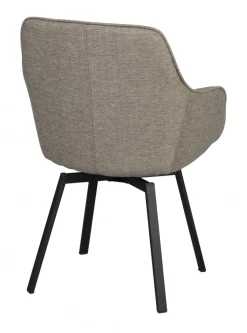 Rowico Home Karmstol 'Alison' - Mörkbeige/svart