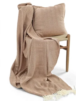 Reforma x Trendcarpet Kuddfodral 'Denisa Fishbone' 45x45cm - Brun/vit