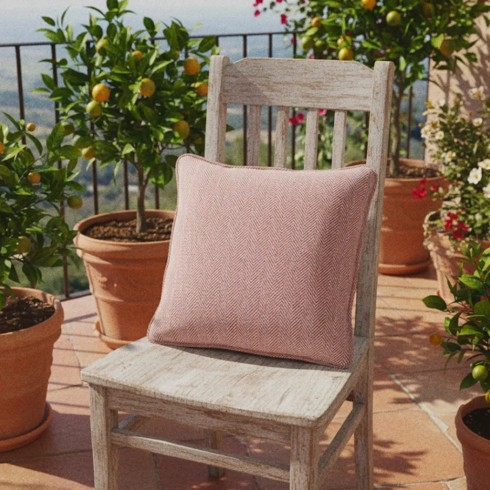 Reforma x Trendcarpet Kuddfodral 'Denisa Fishbone' 45x45cm - Röd/vit