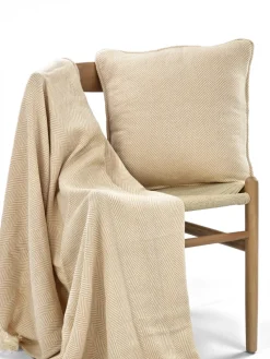 Reforma x Trendcarpet Kuddfodral 'Denisa Fishbone' 45x45cm - Beige/vit