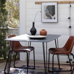 Trademark Living Loungestol Vintage - Läder/Järn