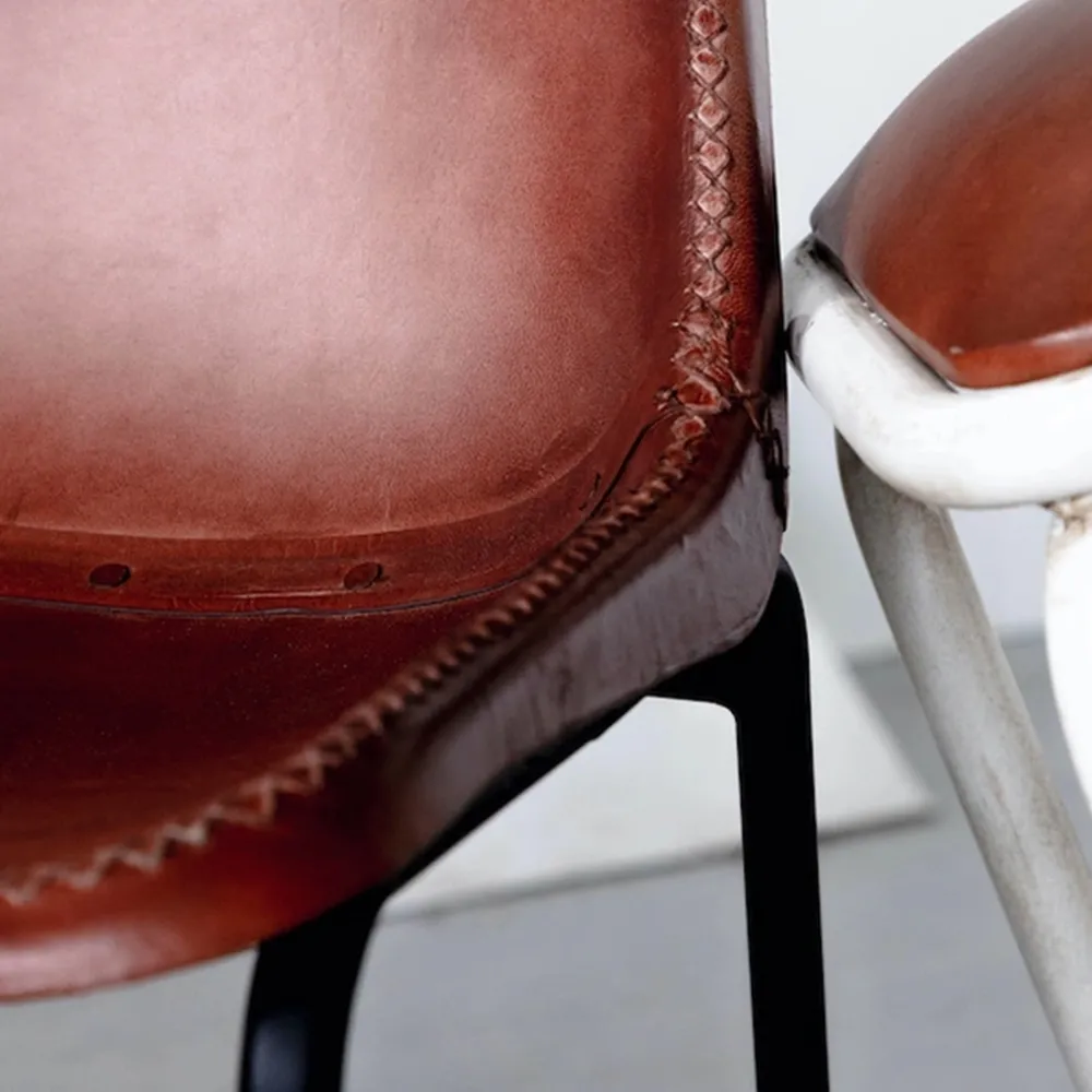 Trademark Living Loungestol Vintage - Läder/Järn