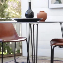 Trademark Living Loungestol Vintage - Läder/Järn