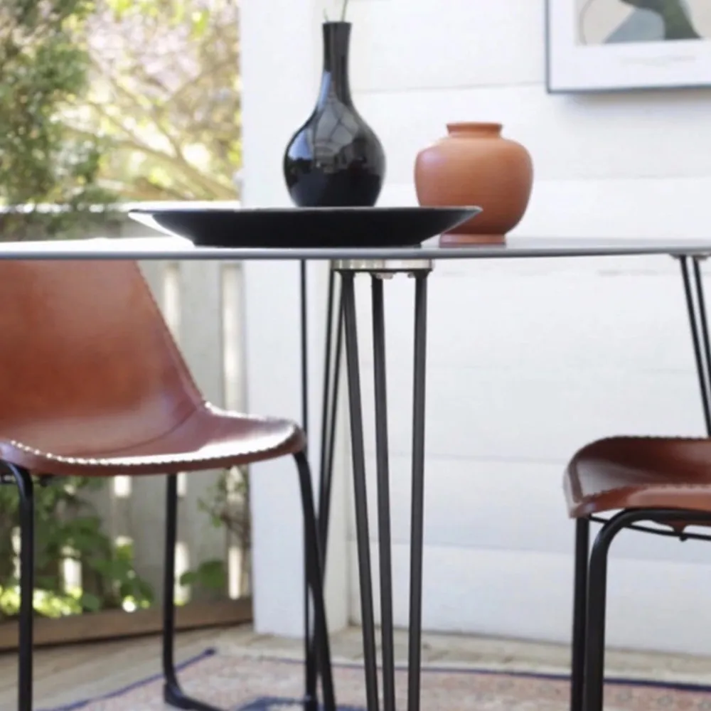 Trademark Living Loungestol Vintage - Läder/Järn