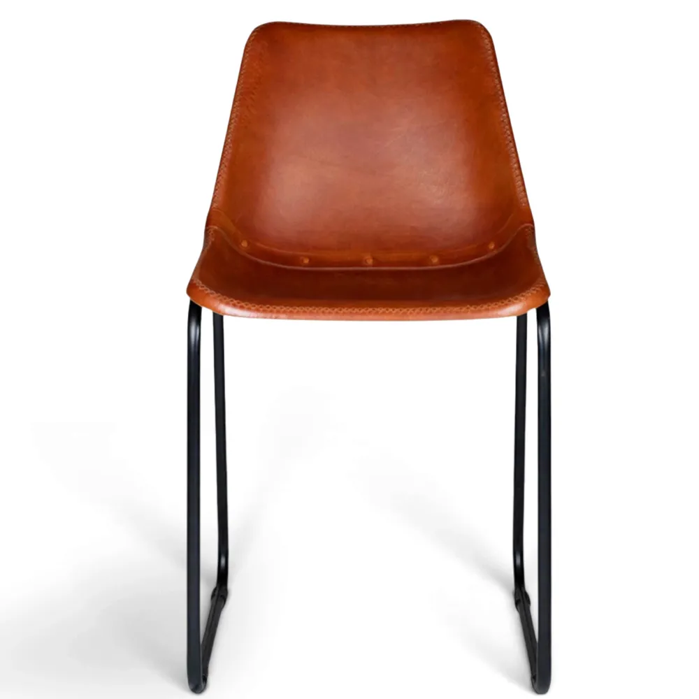 Trademark Living Loungestol Vintage - Läder/Järn