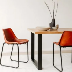 Trademark Living Loungestol Vintage - Läder/Järn