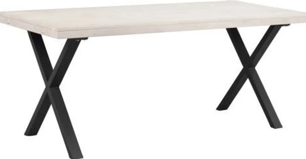 Rowico Home Matbord 'Brooklyn' 170x95cm - Vitpigmenterad/Svart X-ben