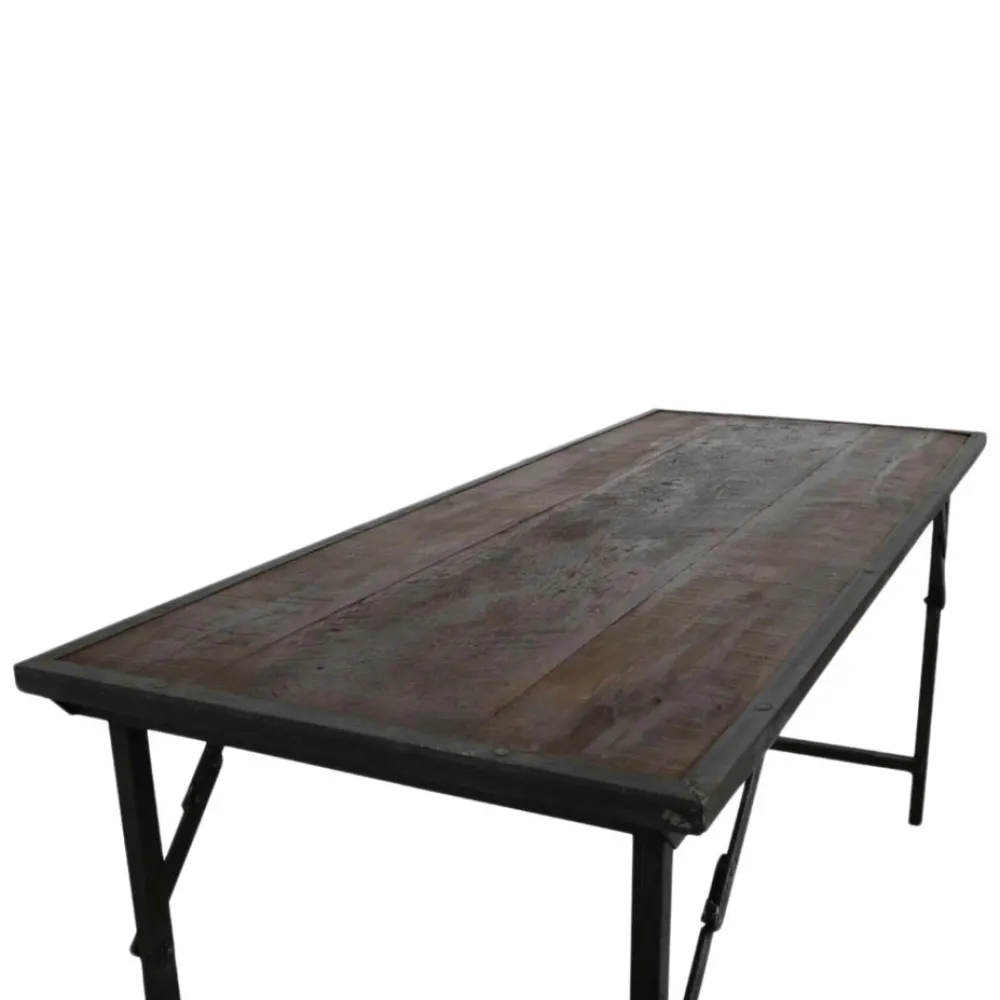Vintage Matbord 'Factory' 153x62cm - Brun/Svart