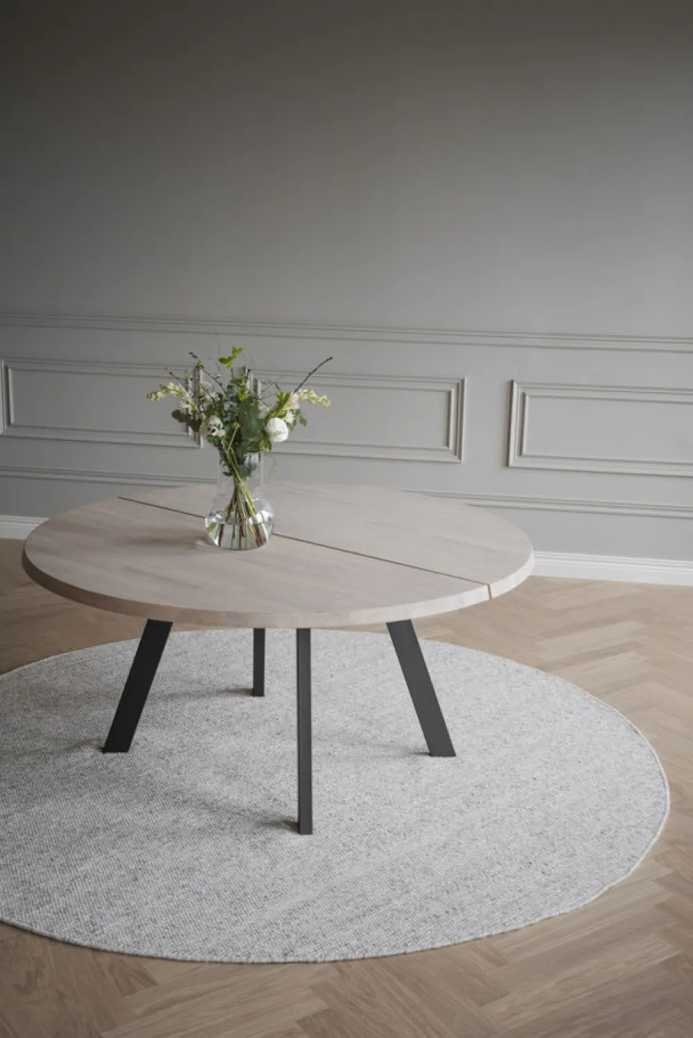 Rowico Home Matbord 'Fred' Runt 160cm - Vitpigmenterad