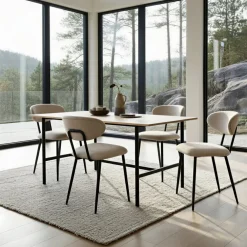 Reforma Matbord 'Line' - Ek/Svart 160x90cm