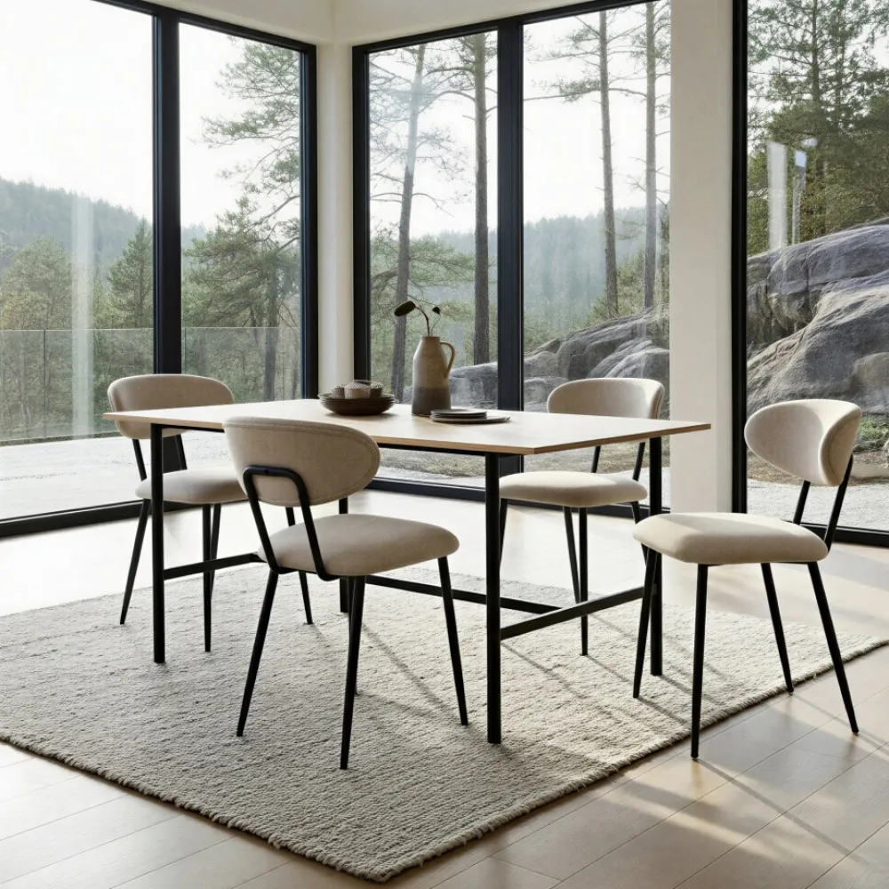 Reforma Matbord 'Line' - Ek/Svart 160x90cm
