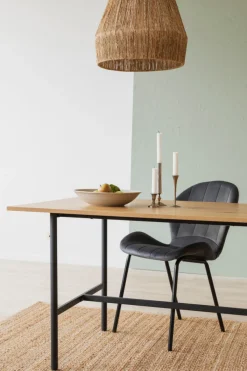 Reforma Matbord 'Line' - Ek/Svart 160x90cm