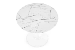Reforma Matbord 'Lorca' Runt 80cm - Marmor/Vit