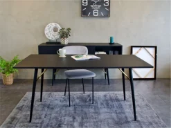 Reforma Matbord 'Lux' 160x90cm - Svart/Mässing
