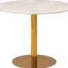 Reforma Matbord 'Marbleous' Runt 100cm - Mässing/Vit