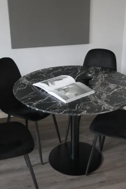Reforma Matbord 'Marbleous' Runt 100cm - Svart