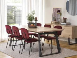 Rowico Home Matbord 'Melville' 210x95cm - Vitpigmenterad Ek/Svart