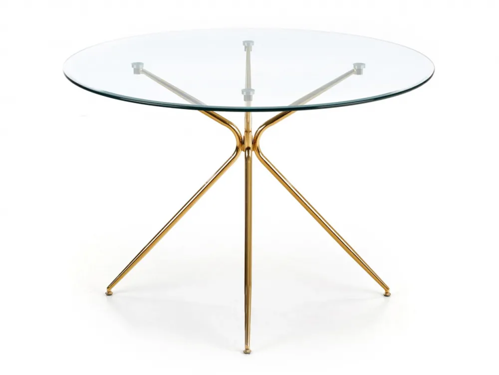 Reforma Matbord 'Rondo' Runt 110cm - Transparent/Guld