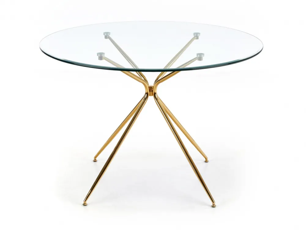 Reforma Matbord 'Rondo' Runt 110cm - Transparent/Guld