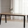 Rowico Home Matbord 'Winnipeg' 200x100cm - Vitpigmenterad/ Svart