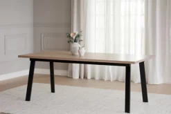 Rowico Home Matbord 'Winnipeg' 200x100cm - Vitpigmenterad/ Svart