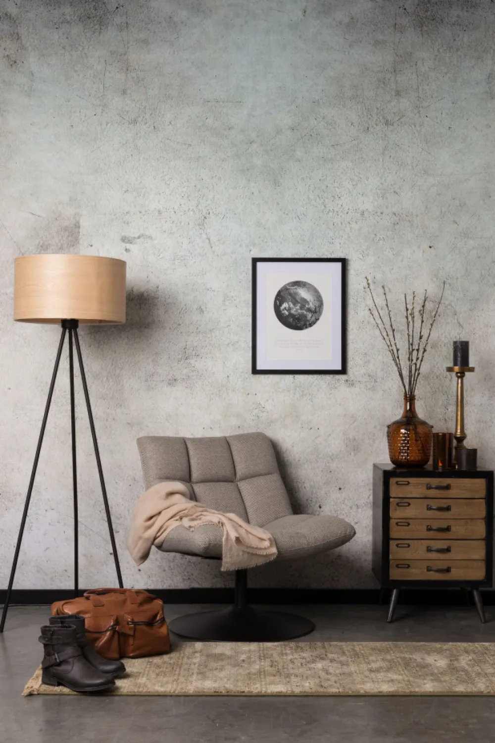 Dutchbone Matta 'Shisa' 67x245 - Forest/Beige