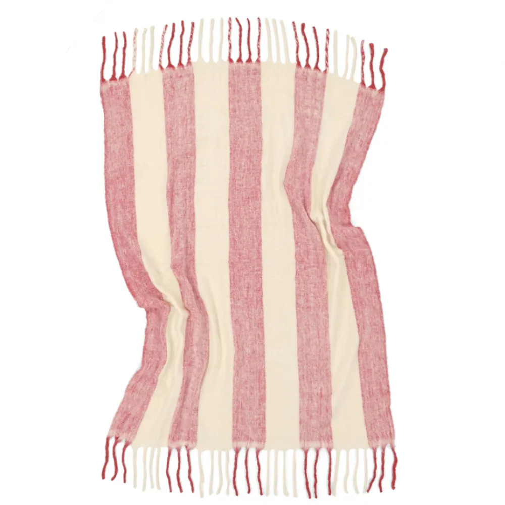 Reforma x Trendcarpet Pläd 'Beatriz Stripe' 130x170cm - Röd/vit