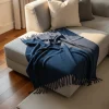 Reforma x Trendcarpet Pläd 'Samantha' 130x170cm - Marinblå