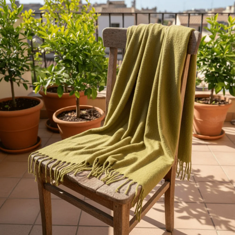 Reforma x Trendcarpet Pläd 'Samantha' 130x170cm - Olivgrön