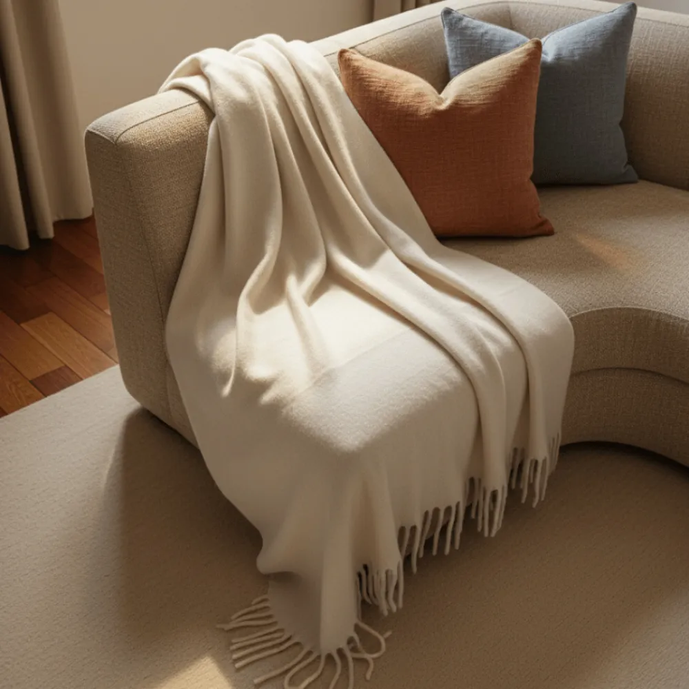 Reforma x Trendcarpet Pläd 'Samantha' 130x170cm - Vit