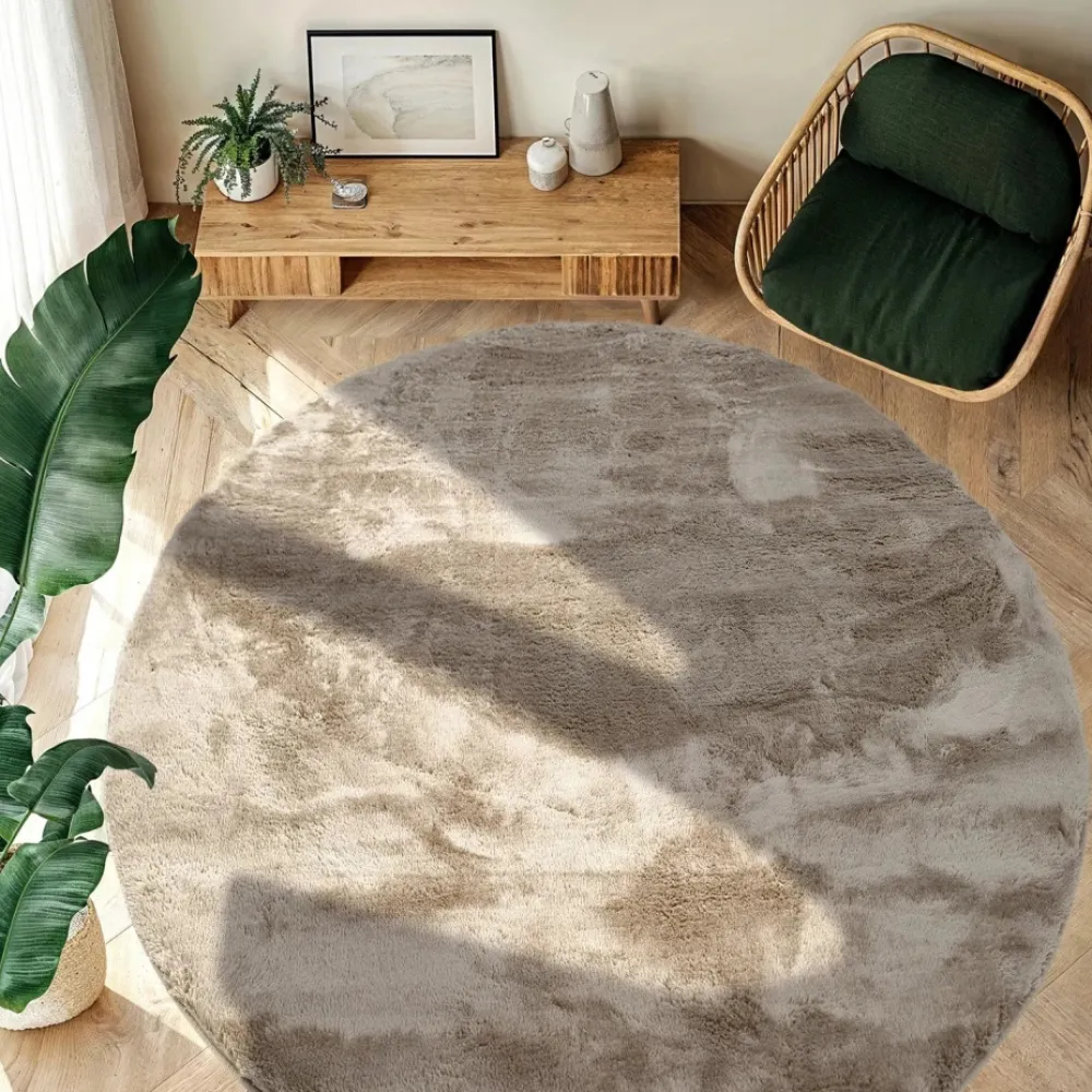 Reforma x Trendcarpet Rund matta 'Aranga Super Soft Fur' - Brun