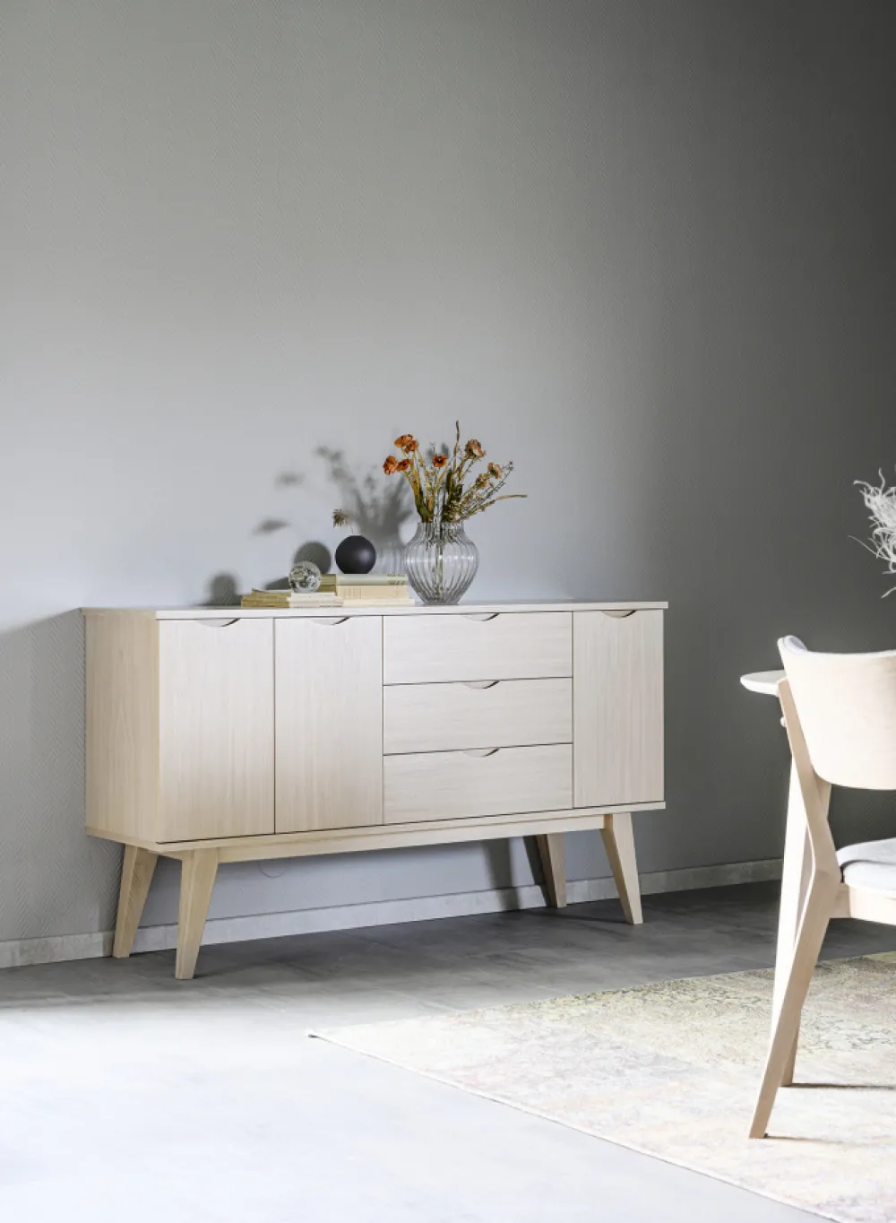 Rowico Home Sideboard 'Filippa' 122x85cm - Ek/Vitpigmenterad