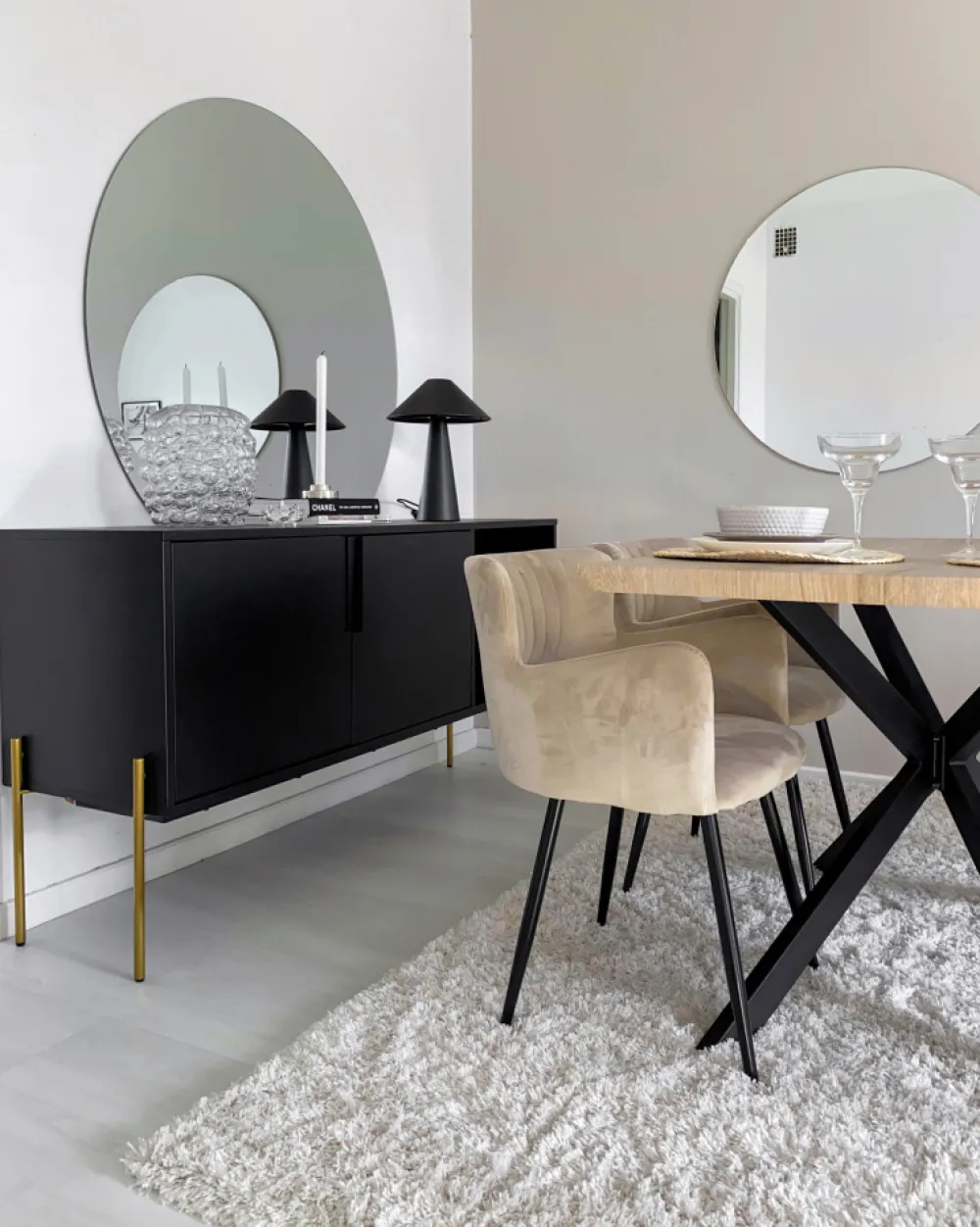 Reforma Sideboard 'Frölunda' - Svart/Mässing