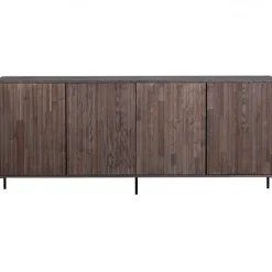 WOOOD Sideboard ‘New Gravure’ 200 cm - Mörkbrun/Svart