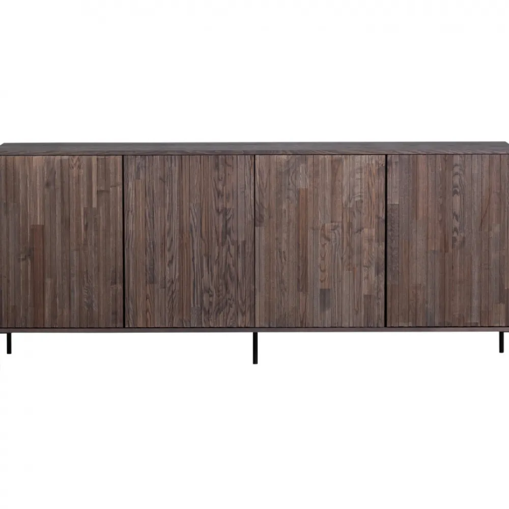 WOOOD Sideboard ‘New Gravure’ 200 cm - Mörkbrun/Svart
