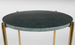 Reforma Sidobord 'Timpa' - Grön marmor/Mässing