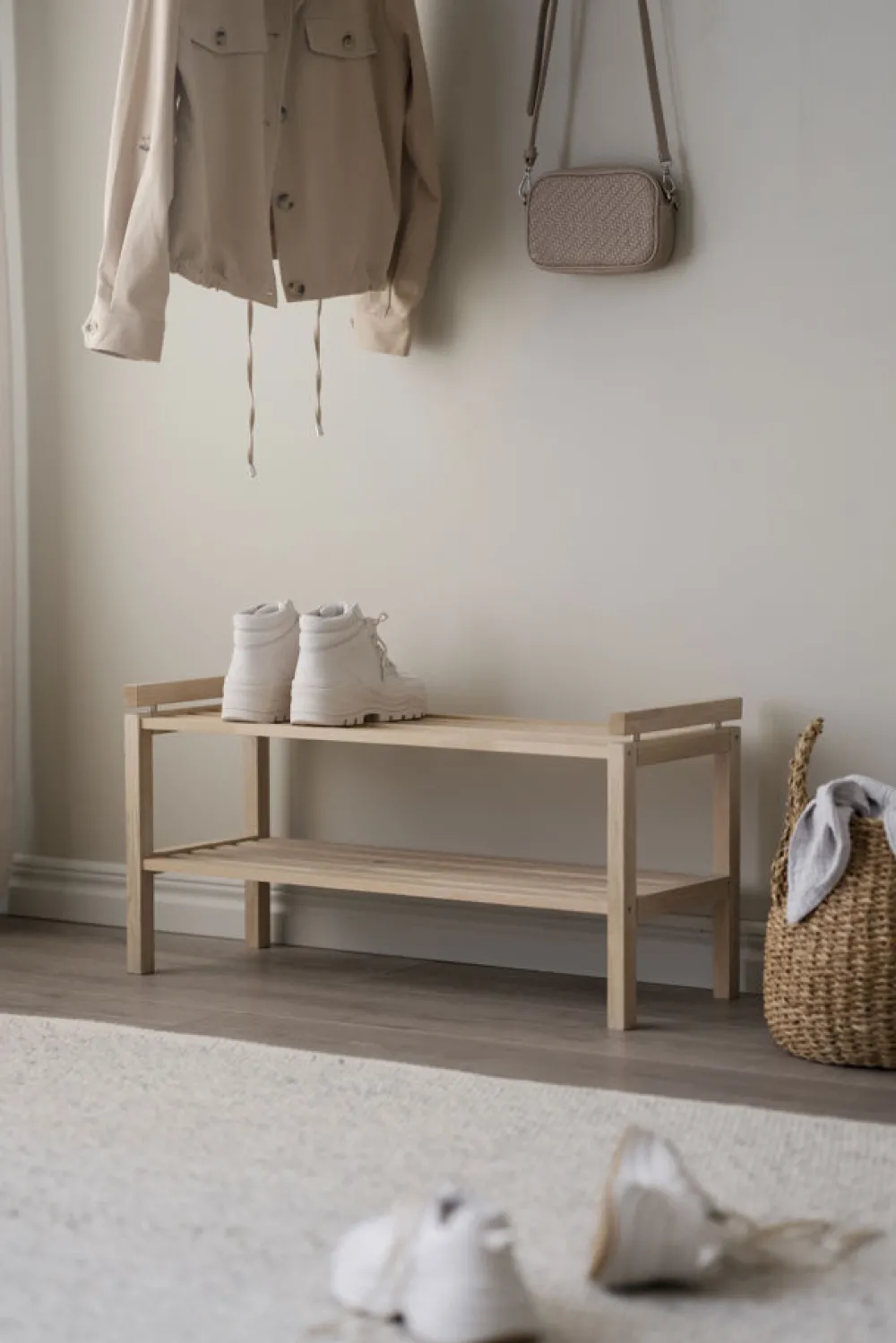 Rowico Home Skoställ 'Confetti' 80cm - Vitpigmenterad