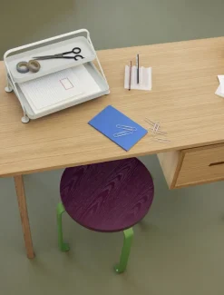 Hübsch Skrivbord 'Architect' - Vitpigmenterad Ek