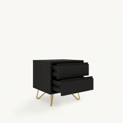 Reforma Sängbord 'Elle' - Svart/Mässing