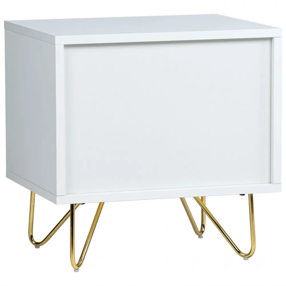 Reforma Sängbord 'Elle' - Vit/Mässing