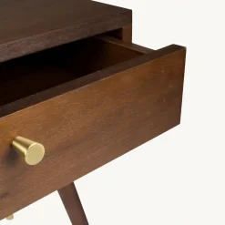 Reforma Sängbord 'Prime' - Valnöt/Mässing